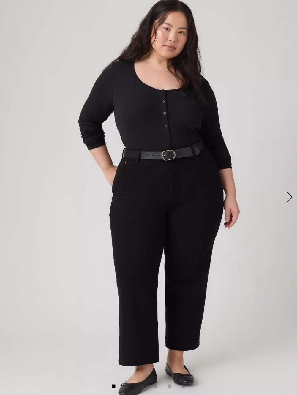 Levi's Ribcage Straight Ankle Plus Size Jeans - Black High Rise Crop Jeans